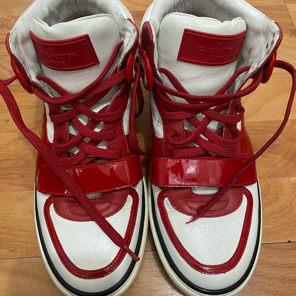 Louis Vuitton Leather white Red Sneakers - Picture 1 of 13